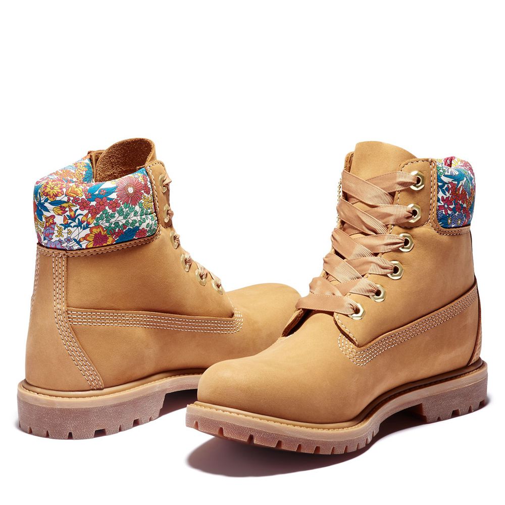 Bocanci 6-Inch Timberland Dama Maro - Premium Waterproof Made With Liberty Fabric - Romania - QCYVFW